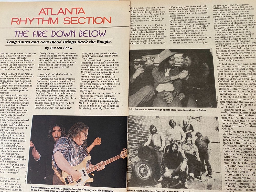 Atlanta Rhythm Section, Two Page Vintage Clipping