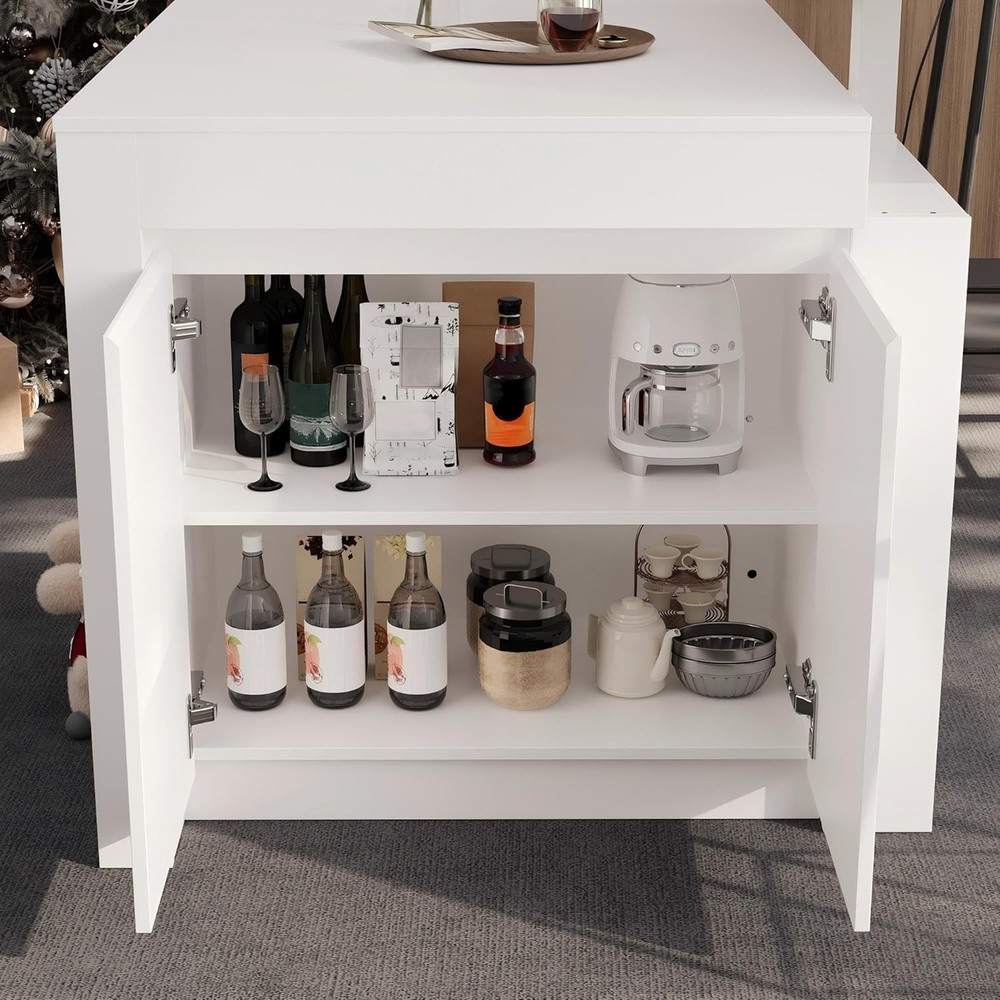 Adjustable Kitchen Island with Storage