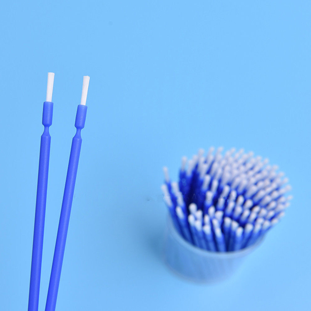 100Pcs Dental Disposable Micro Applicator Bendable Long Shank Brush Tips 2 Color