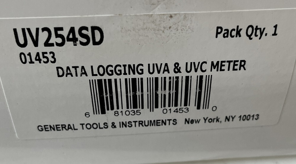General Tools #UV254SD UVA-UVC Light Meter with SD Card
