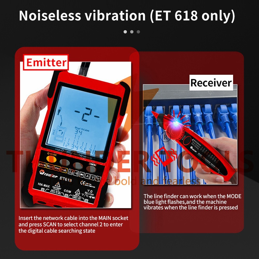 Thunder Tools TOOLTOP ET616 Handheld Portable Cable Tester with LCD