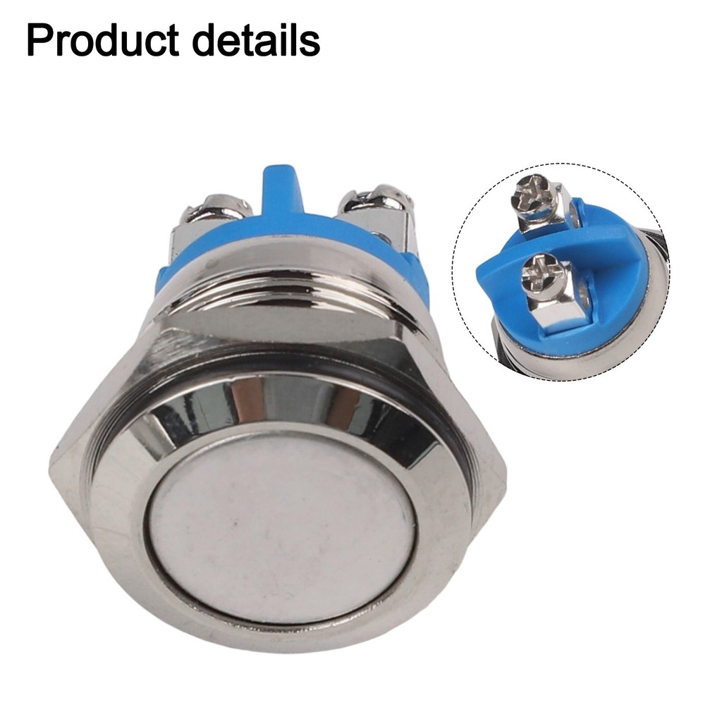 Metal Push Button Switch Latching Fixed Electric On Off Power LED Light 12V
