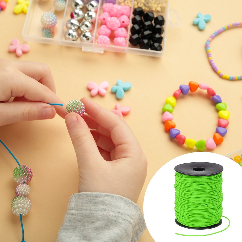 Elastic Cord, 1.5mm Stretchy Elastic String 100 Yards Light Green