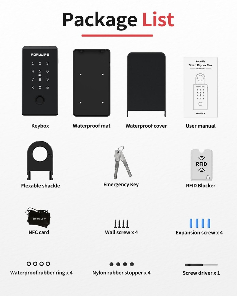 Populife Smart Fingerprint Lock For Keys Code Wireless Remote Access Key Lock