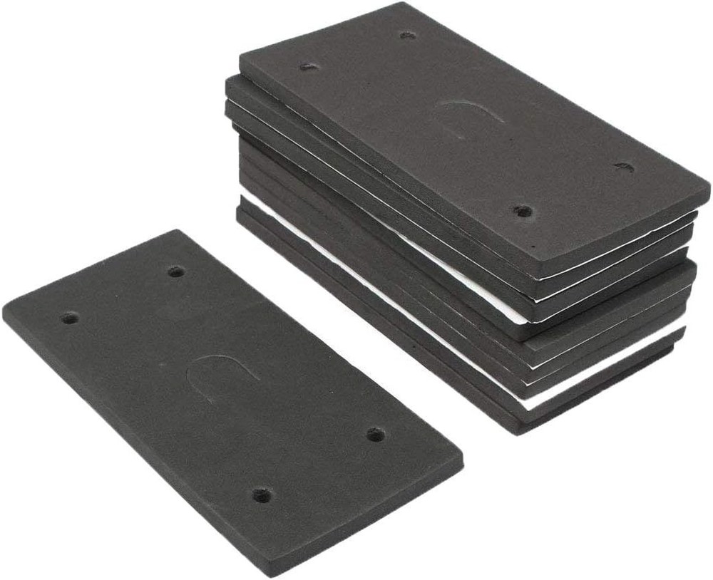XMHF 10 Pcs Rectangle Adhesive Foam Replacement Sander Back Pad Sanding Black