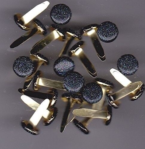 Scrapbooking Glitter Round Brads Bulk 25pc - Black