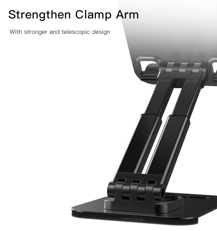 360° Rotating Foldable Stand for Tablet Phone, Black