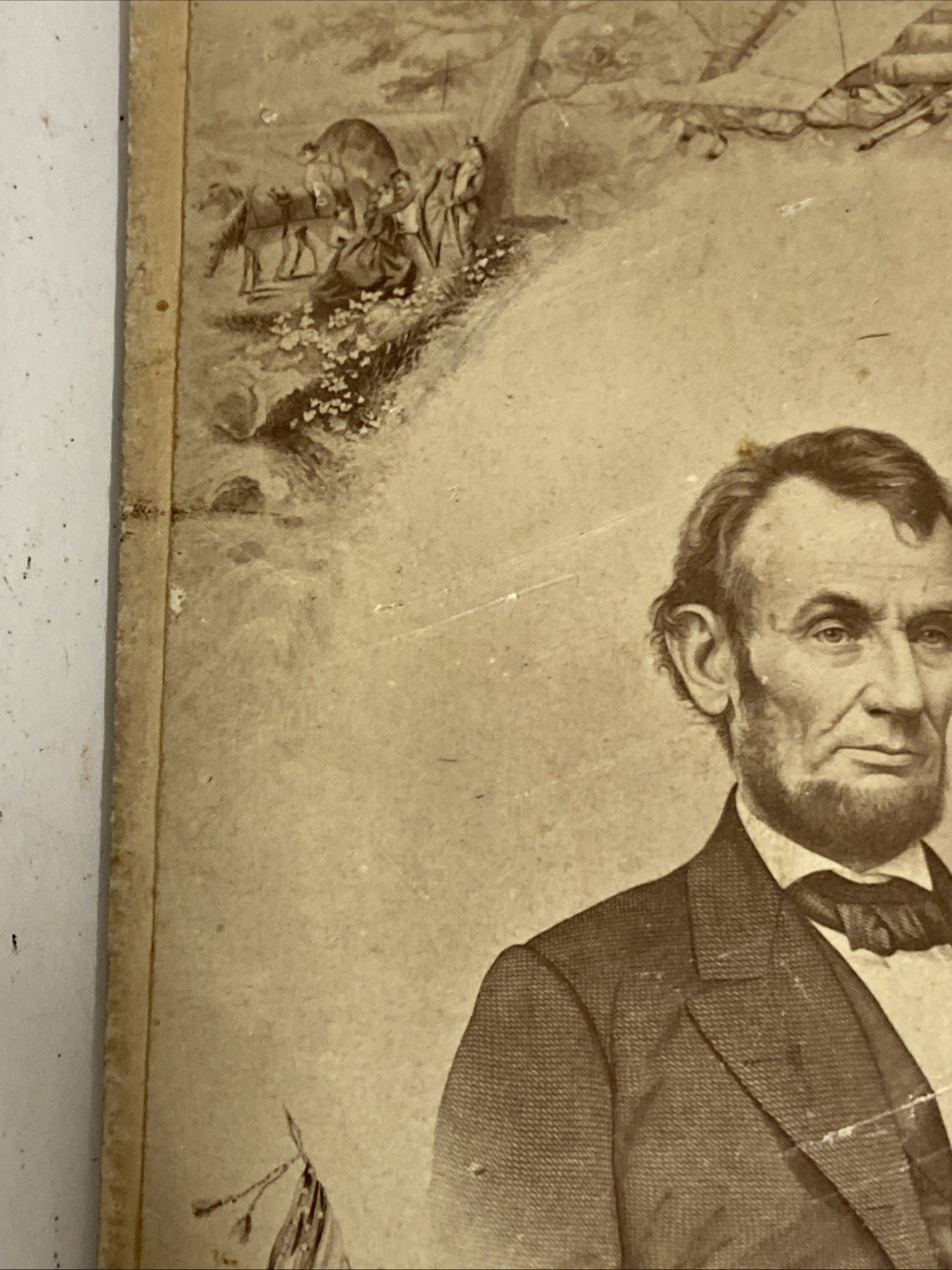 CDV Abraham Lincoln 1862 Stamp C.H. Wright Authentic Original Rare ￼