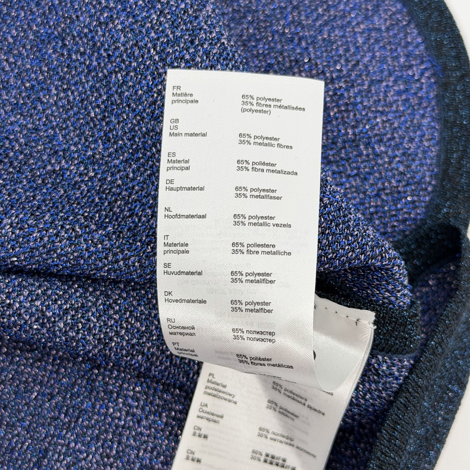 Maje 40/ L Jiseille Metallic Knit Mini Skirt Purple & Blue Ombre Stretch Pockets