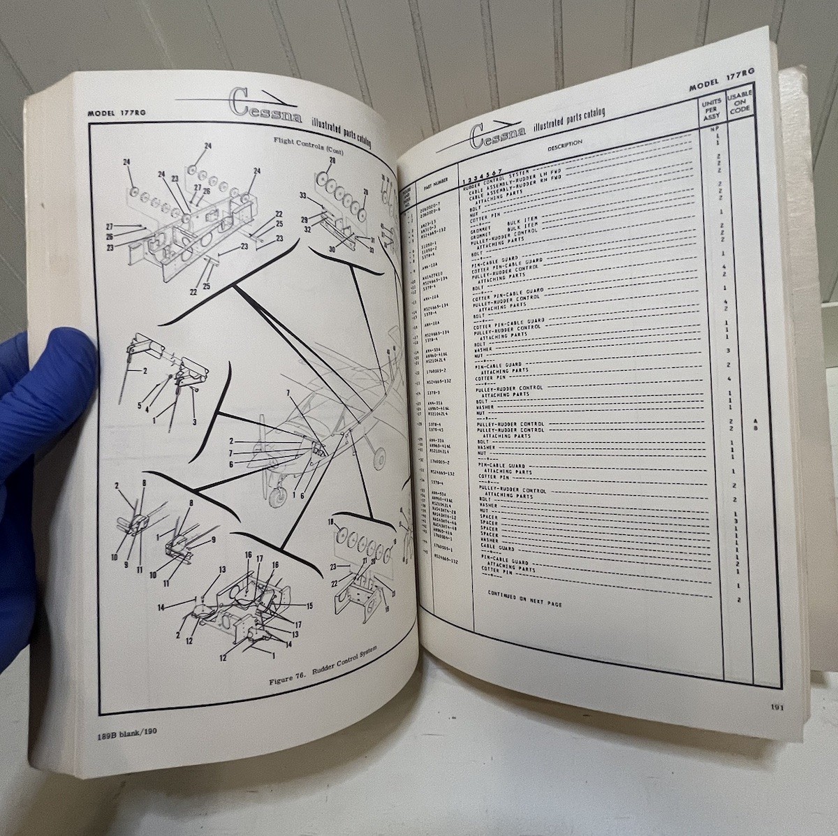 1971-1975 CESSNA Cardinal RG Parts Catalog Manual Original Book