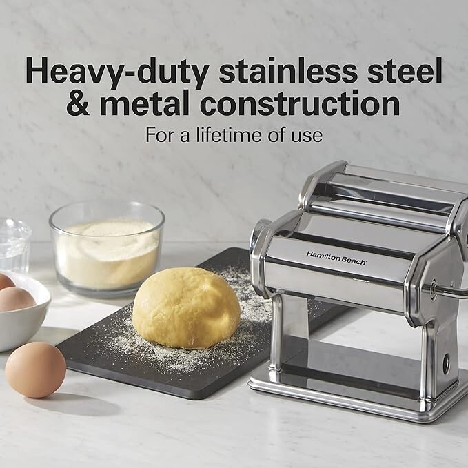 Hamilton Beach Pasta Maker Machine with 7 Adjustable Thickness Settings (86655)