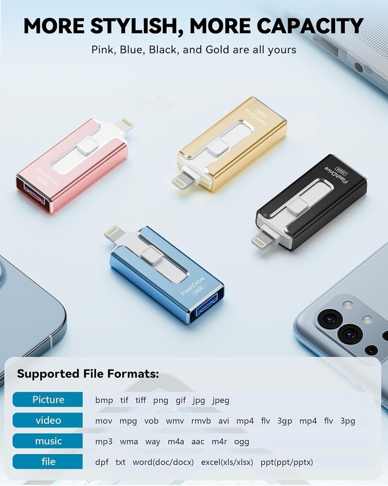 256GB iPad Almacenamiento de disco duro externo para iPhone iPad Android PC
