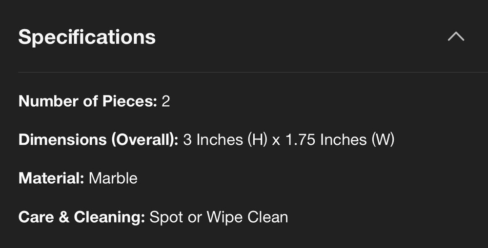 Salt & Pepper Shaker Set Is 2pc Heavy Marble Threshold