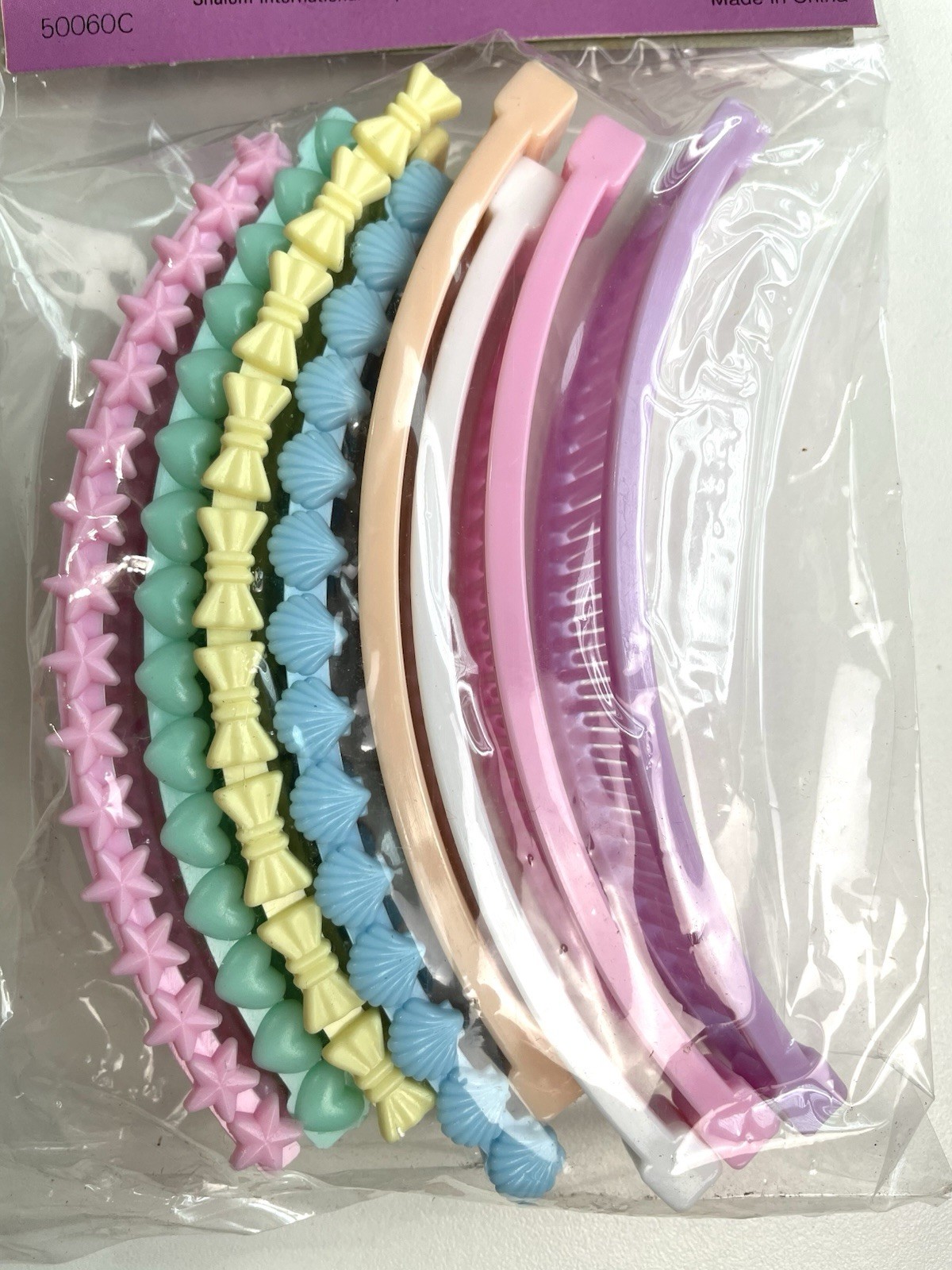 Vintage 80s KASCADES Banana Hair Clip Retro 8 Pack NEW