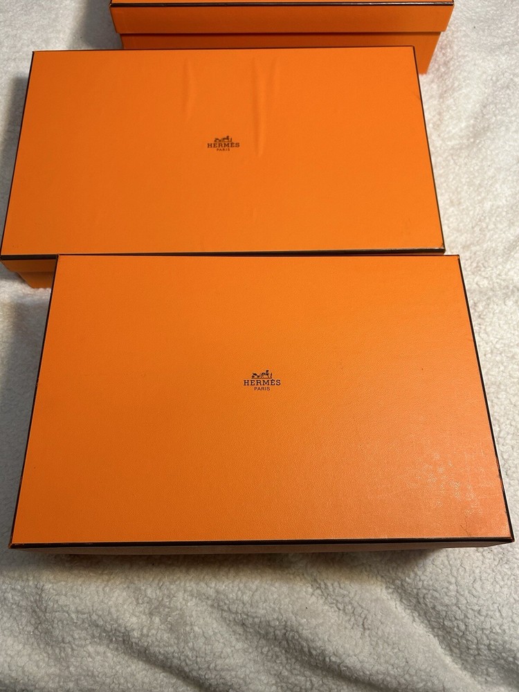 Authentic Hermès Empty Orange Gift Box Set (3 Boxes)