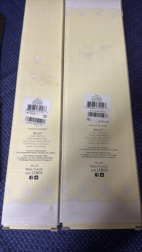 Lenox Bliss Wedding Cake Serving Set In Boxes