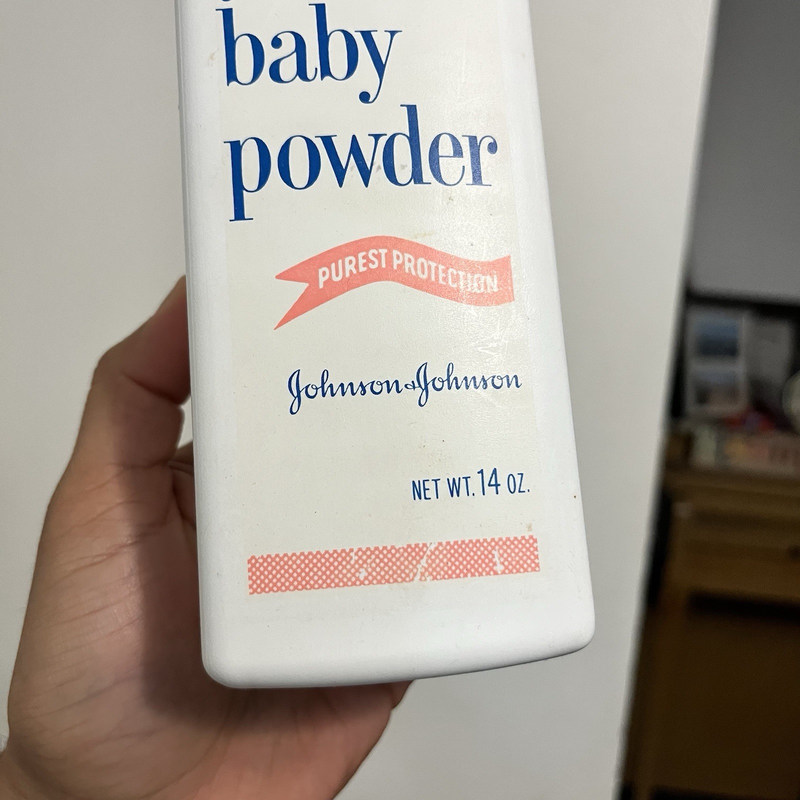 Vintage Johnson's Baby Powder Embossed Back Talc Square 14oz