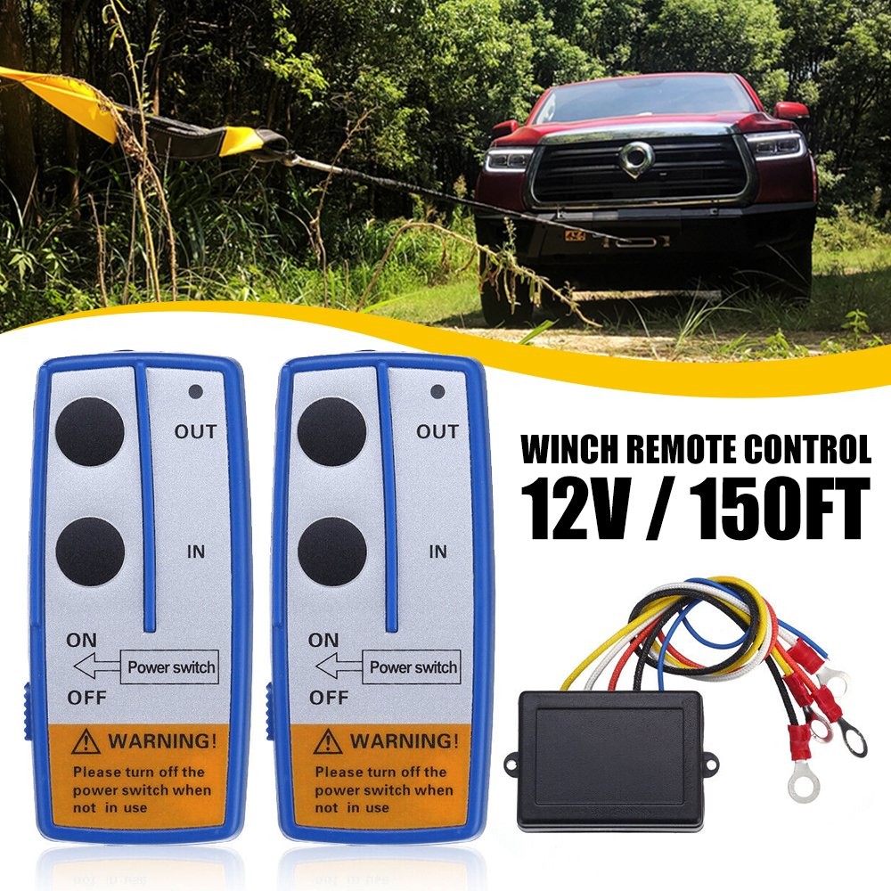 Wireless Winch Remote Control Kit 12V Receiver 150ft Twin Switch Handset