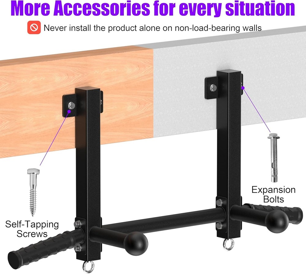 Joist Mounted Pull Up Bar, 650lbs Heavy Duty Strength Training Pullup Bars, Mult