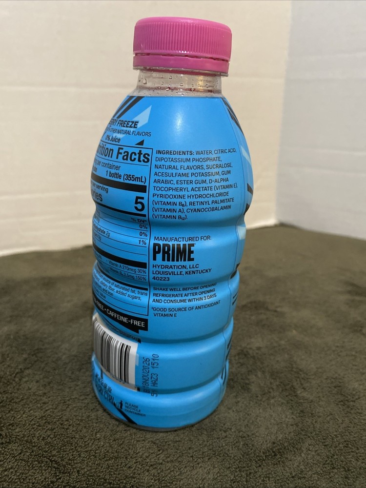 Mr Beast Prime Empty Hydration Drink Bottle 12 Fl Oz