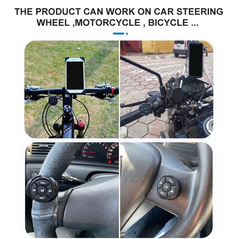 Bluetooth Wireless Media Button Car Steering Wheel Remote Control for Motorcycle