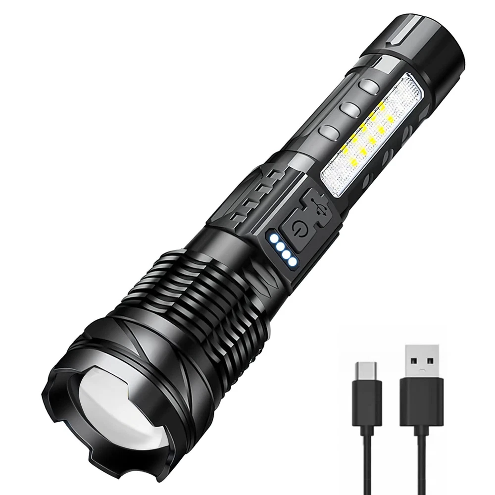 15000000LM Super Bright Flashlights High Lumens Rechargeable 7 Modes LED Flash