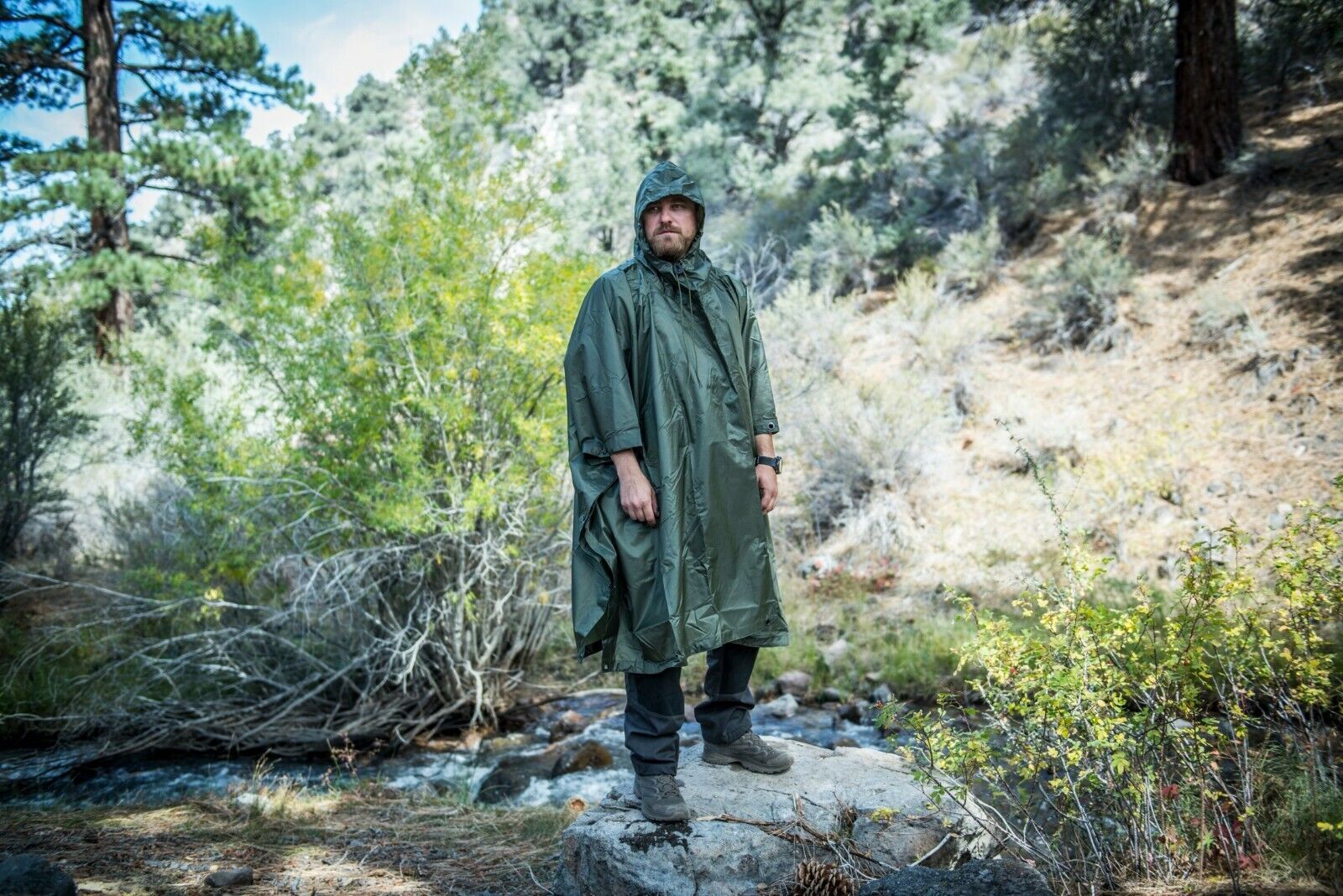 HELIKON-TEX PONCHO U.S. Army WATERPROOF Rain Survival Tarp PENCOTT WILDWOOD