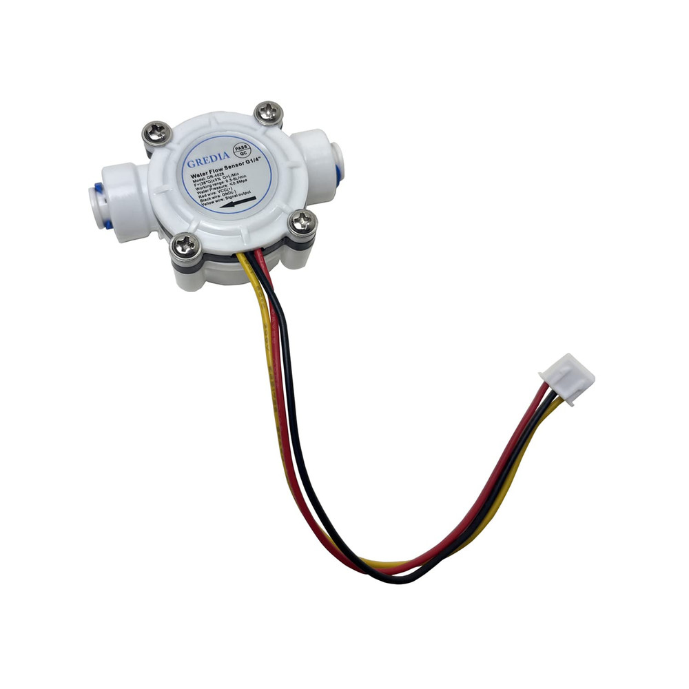 1/4" Quick Connect Water Flow Sensor Food-Grade Switch Hall Effect Flowmeter Flu