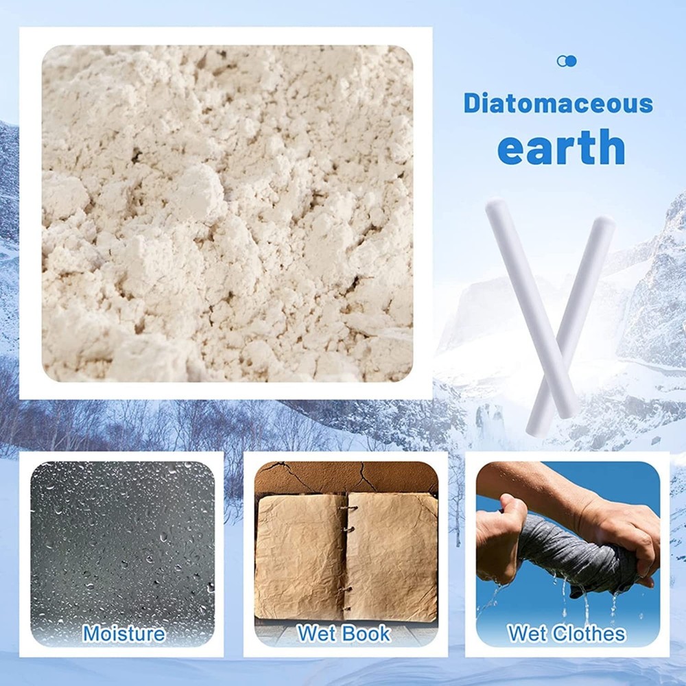 Reusable Diatom Drying Stick Rods - 5 Pack for Moisture Control & Deodorization