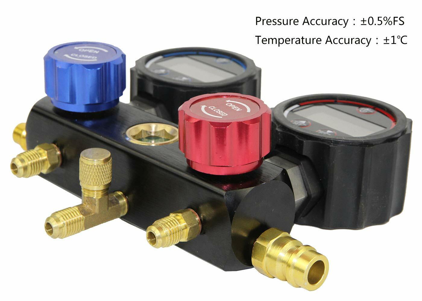 Elitech DMG-1B Digital Pressure Gauge HVAC w/ Charging Hoses Carrying Case