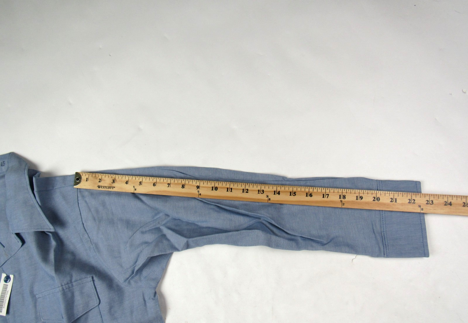 USN Chambray Work Shirt Vintage NOS Blue Utility Shirt Size M