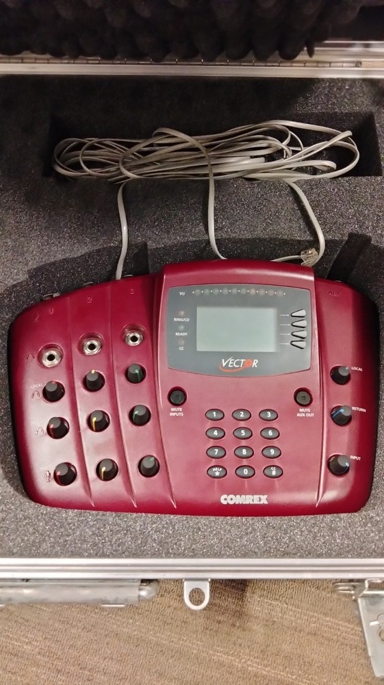 Comrex Vector POTS codec, AUDIO OVER TELE MIXER, plus power supply, and case.