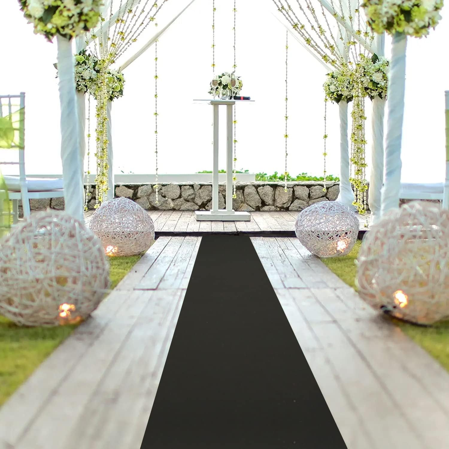 Aisle Runners Wedding Accessories Black Aisle Runner Carpet Rugs for Step and Re