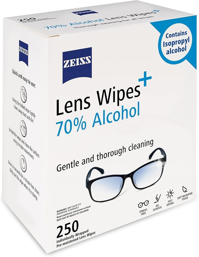 Pre-Moistened Lens Cleaning Wipes 250 Pack