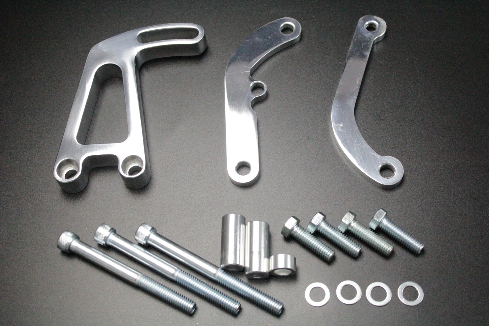 SBC SB Chevy Pulley & Bracket Kit w/ Power Steering Long Water Pump & Alternator