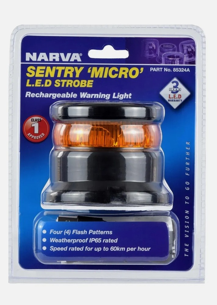 Narva Warning Beacon - Sentry 'Micro' Rechargeable LED 85324A Strobe Mag Base