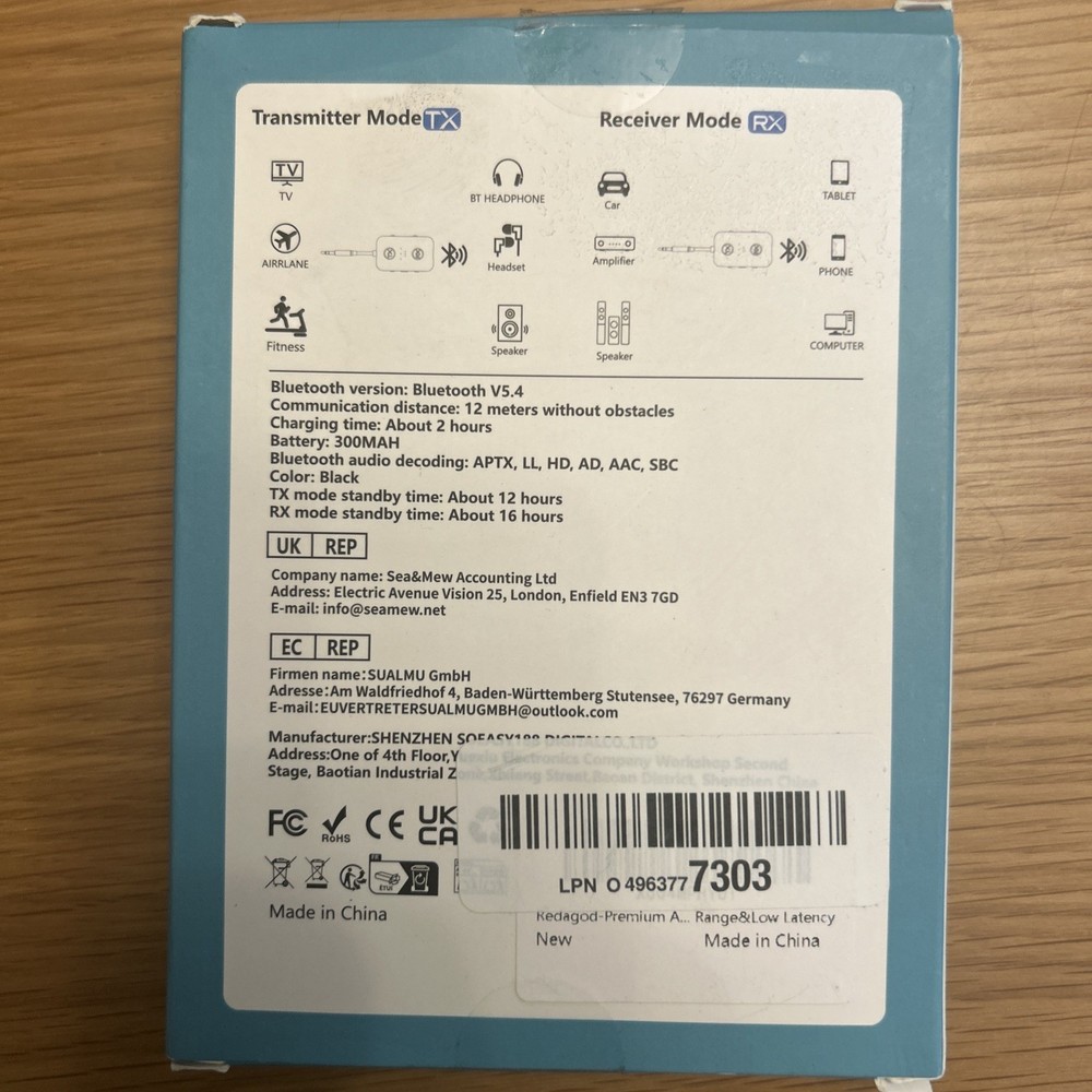 Upgraded Airplane Bluetooth 5.4 Transmitter with Qualcomm Chipset, ElecM...