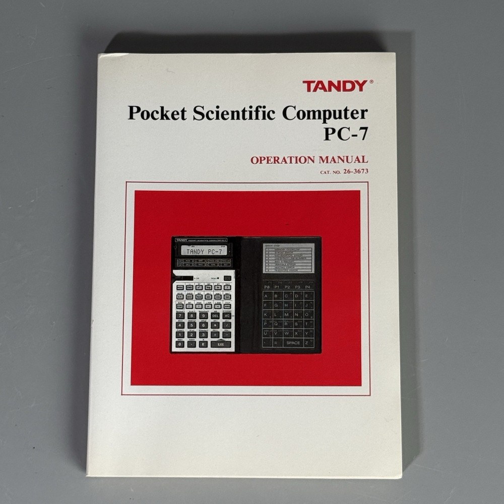 Tandy PC-7 Pocket Scientific Computer Programmable Vintage w Box Manual