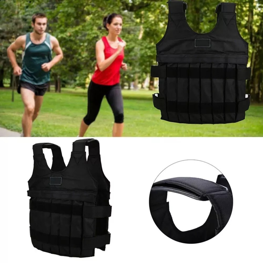 Exercise Weighted Vest Fitness Training Workout Sport 110lbs Weighted Adjustable