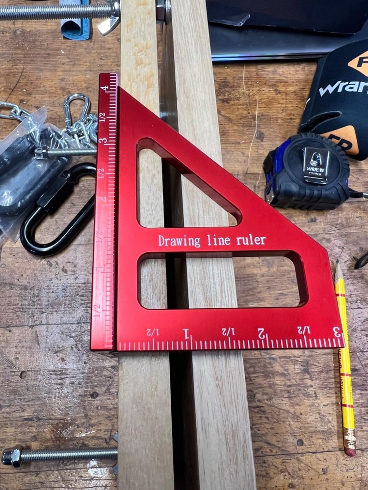3D Multi Angle Measuring Ruler Precision 45/90 Deg Woodworking Square Protractor