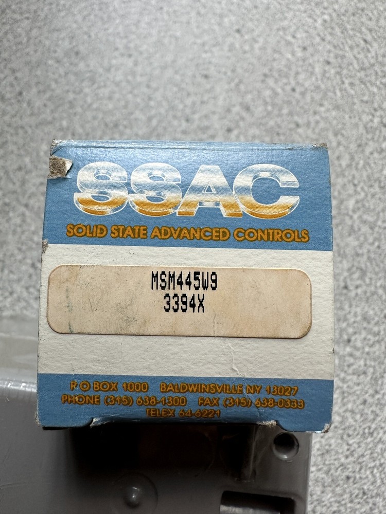 NEW SSAC MSM445W9 Time Delay Relay Solid State 45 Sec. 120VAC 0.5A