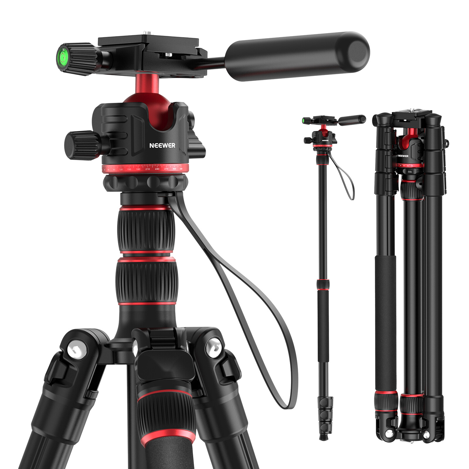 NEEWER 77"/196 cm Camera Tripod Monopod  Travel DSLR Video Stand 360° Ball Head