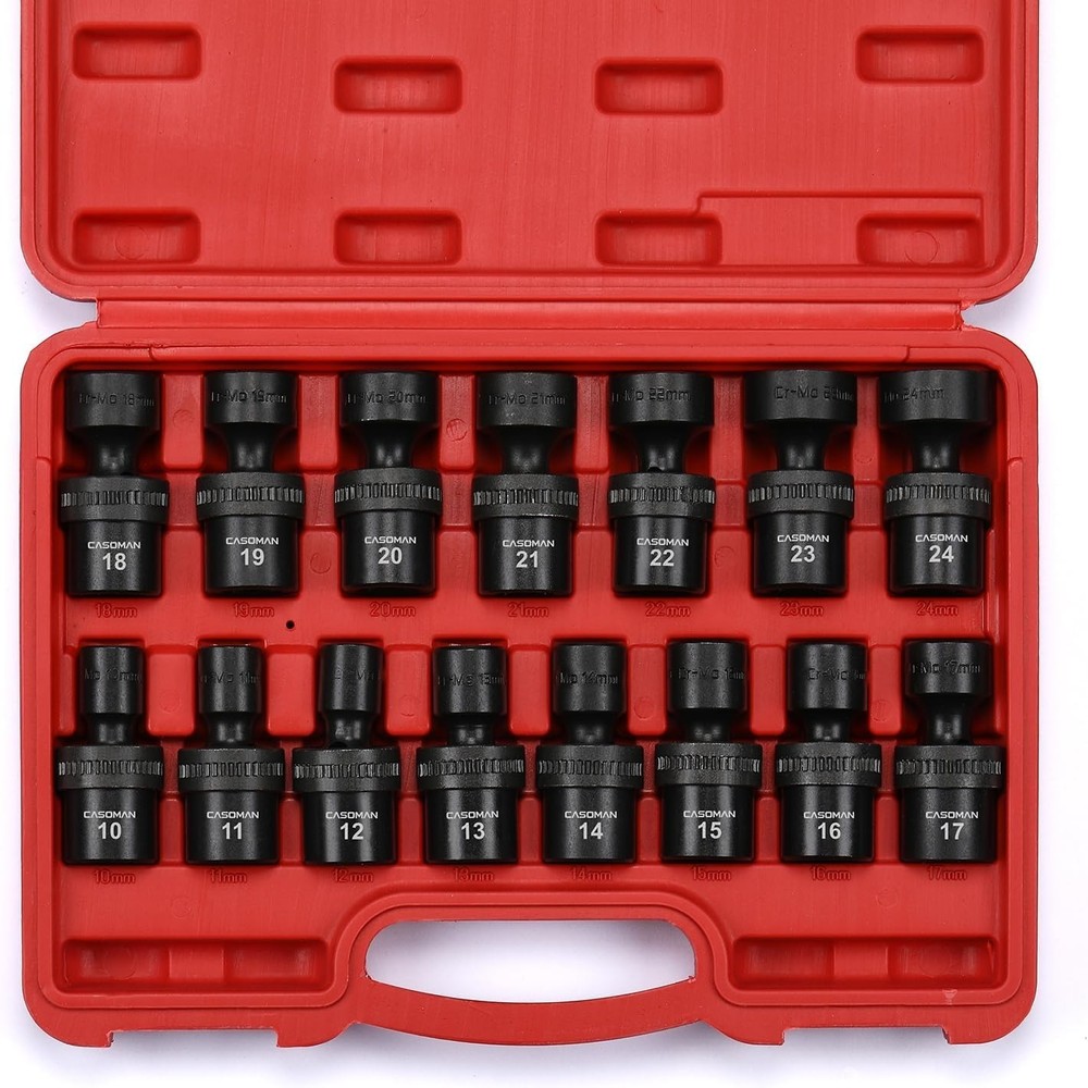 15-Pc Drive Standard Impact Socket Set 10-24mm
