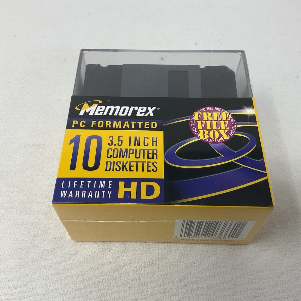 3.5 Inch Computer Diskettes Memorex 10 Pack Floppy Discs SEALED