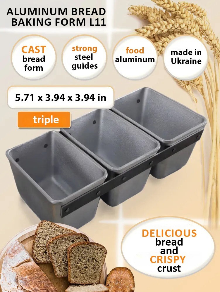 3pcs L11 Bread Form Pan Loaf Aluminium Mold Baking Ovenware Bakeware Kitchen