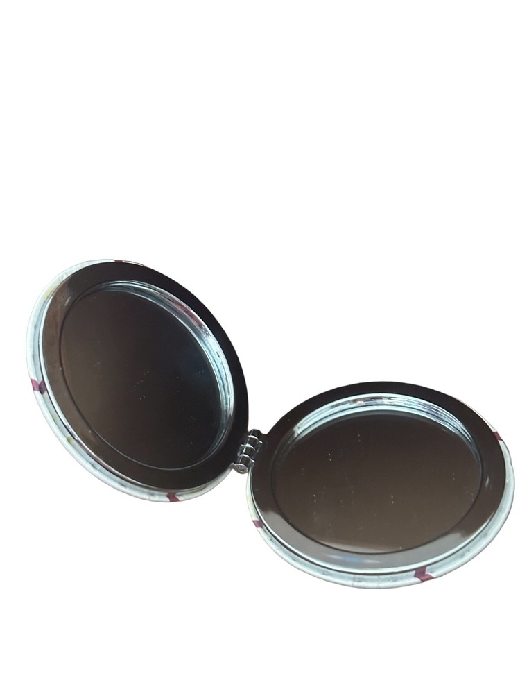 Pocket Mirror/Compact- round- Anchor- 2 mirrors red blue white