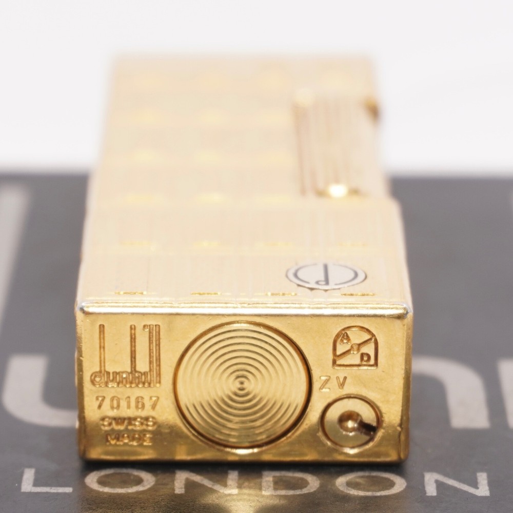 Rare Dunhill Lighter Gold check Pattern-Ultrasonically cleaned