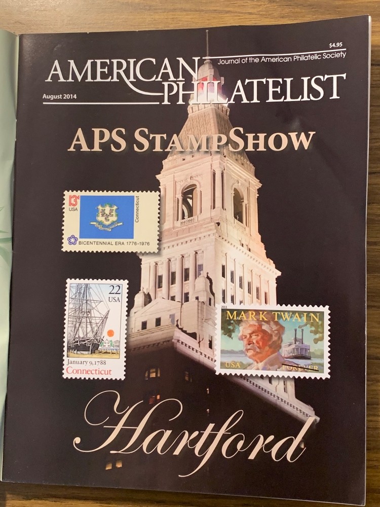 American Philatelist Magazine  2014, August
