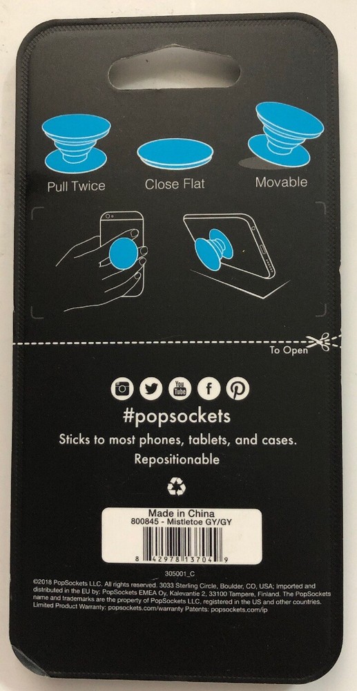 PopSockets Single Phone Grip PopSocket Univer Mistletoe