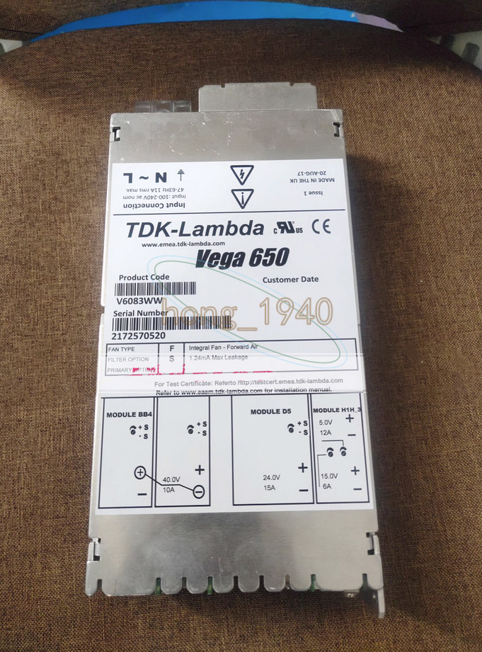 1piece Used TDK-LAMBDA TDK LAMBDA vega 650 V6083WW Power Supply